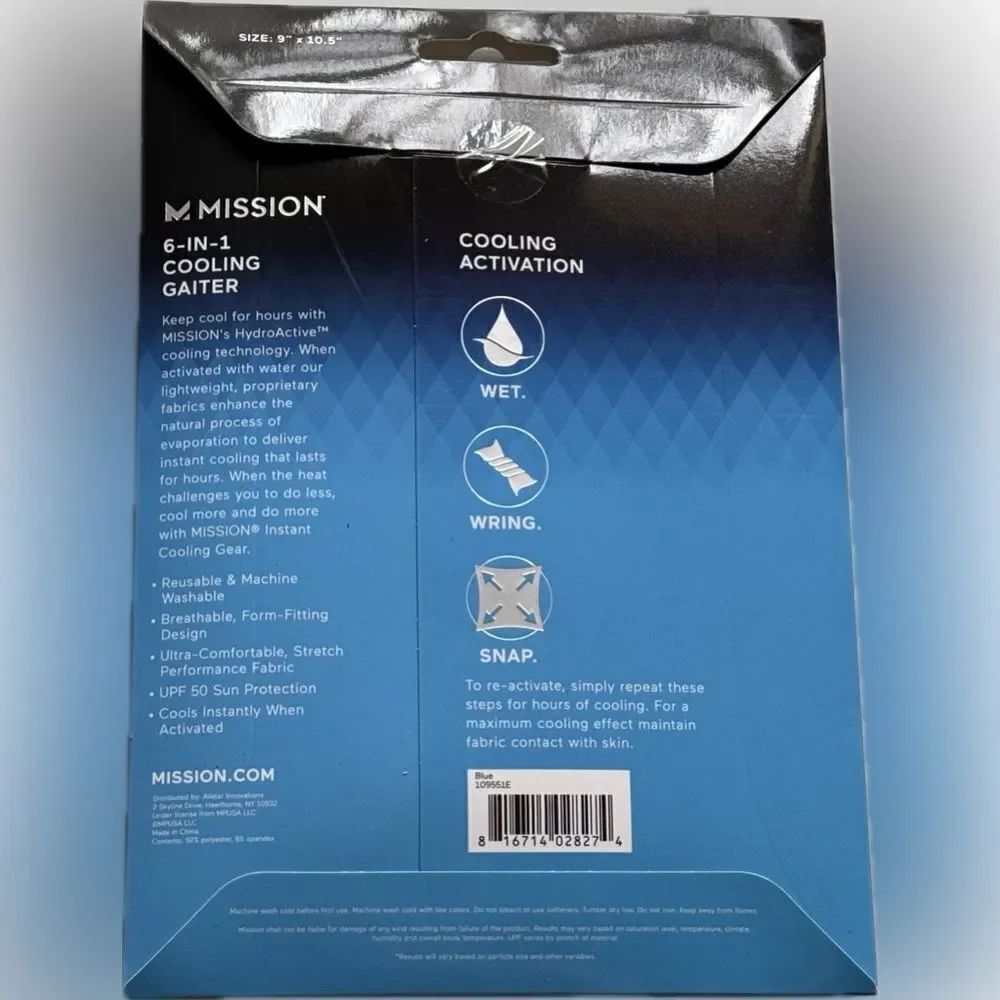 Mission 6-in-1 cooling neck,‎ gator new in package